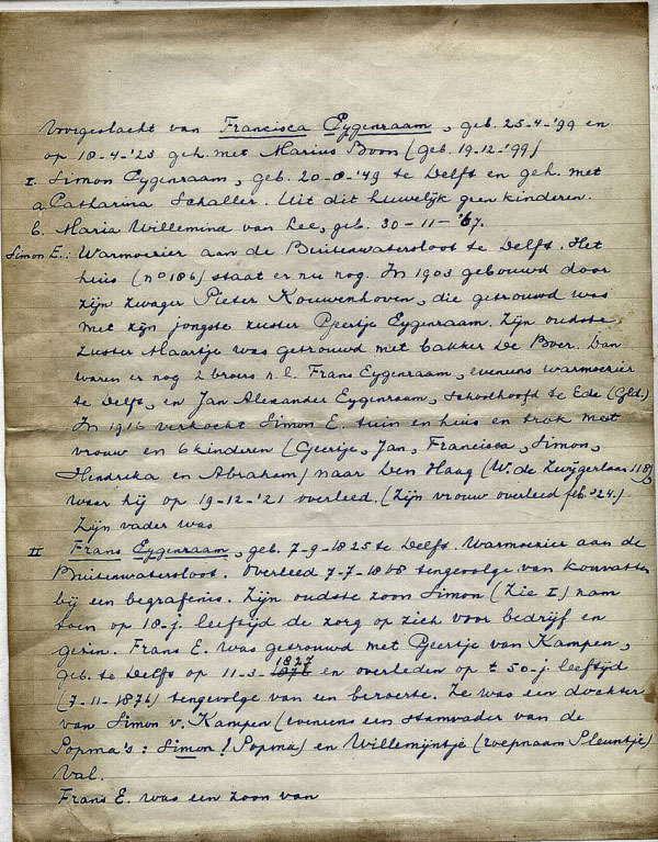 Brief van Francien Eijgenraam